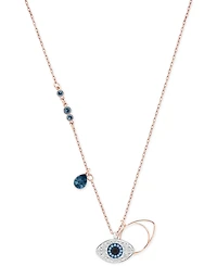 Swarovski Rose Gold-Tone Crystal Evil-Eye 14-7/8" Pendant Necklace