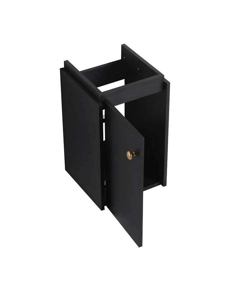 Simplie Fun Compact Wall Mount Small Bathroom Vanity with Ceramic Sink