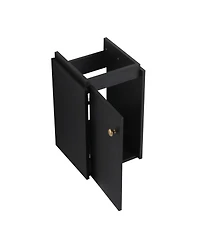 Simplie Fun Compact Wall Mount Small Bathroom Vanity with Ceramic Sink