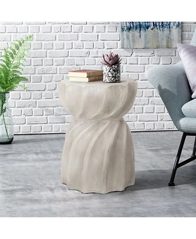 Streamdale Furniture Sunburst Hourglass Concrete Outdoor Side Table