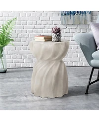 Streamdale Furniture Sunburst Hourglass Concrete Outdoor Side Table