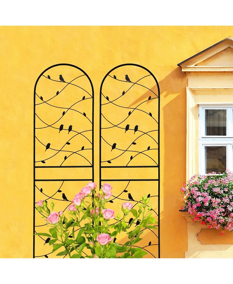 Streamdale Furniture 2 Pack 71" Metal Garden Trellis - Climbing Plant Support