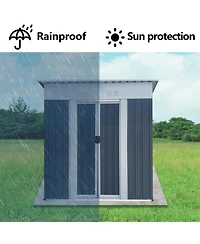 Streamdale Furniture5FTx3FT Grey Garden Shed - Aluminum Frame, Sliding Door