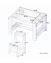 Streamdale Furniture 2-in-1 Play Table with Storage, Lego Compatible
