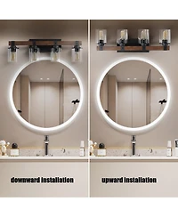 Streamdale Furniture 4-Lights Farmhouse Vanity Lights Fixture Rustic Bathroom Light Fixture Bathroom Sconce (No Bulbs)