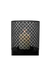 Streamdale Furniture Industrial Decorative Lantern Columns (Set of 2) with Candles