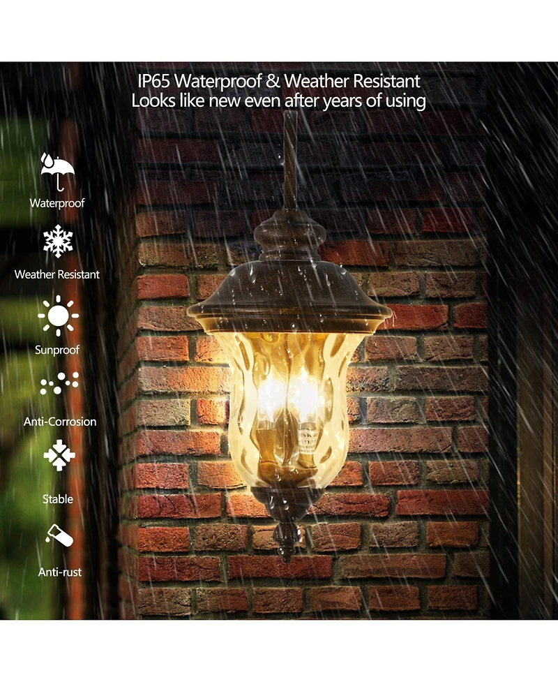 Streamdale Vintage Outdoor Wall Lantern, Waterproof Sconce with Clear Glass Shade