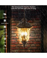 Streamdale Vintage Outdoor Wall Lantern, Waterproof Sconce with Clear Glass Shade