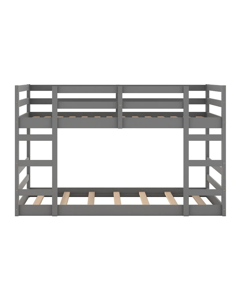 Streamdale Furniture Twin Over Twin Bunk Bed with Ladder