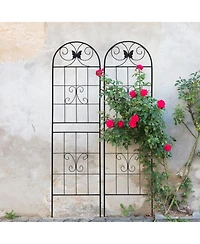 Streamdale Furniture 2 Pack Metal Garden Trellis 71" Rustproof Black