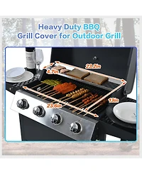Streamdale Furniture Propane 4-Burner Bbq Grill Stainless Steel 34 000 Btu
