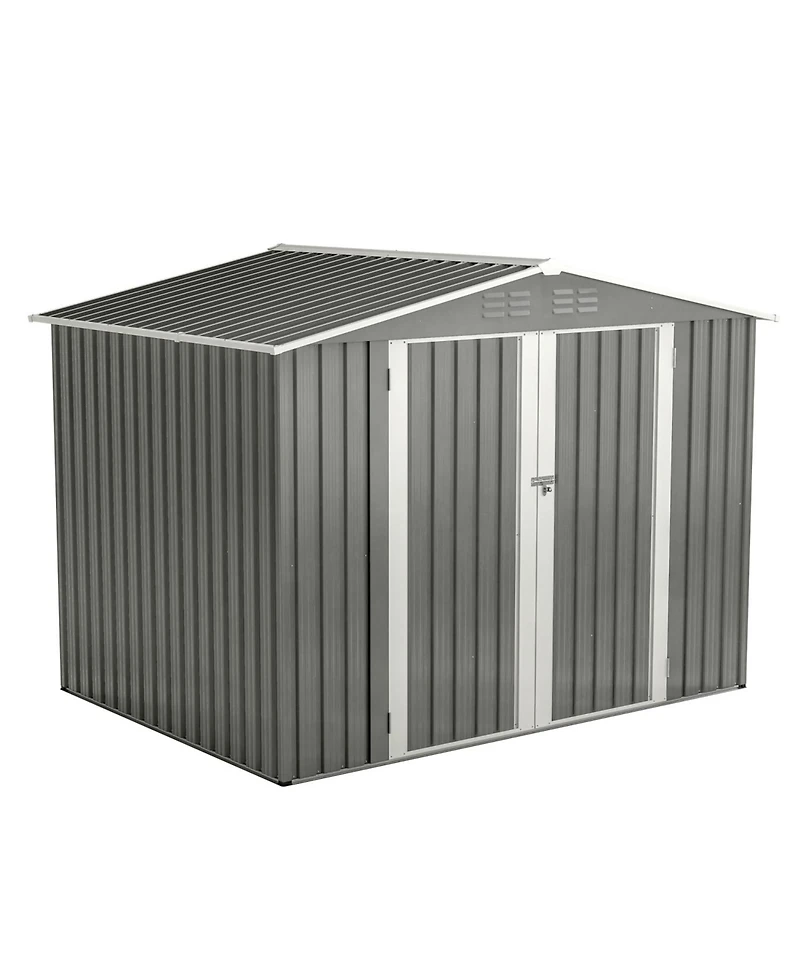 Streamdale Furniture 8x6 Ft Outdoor Storage Shed with Metal Foundation