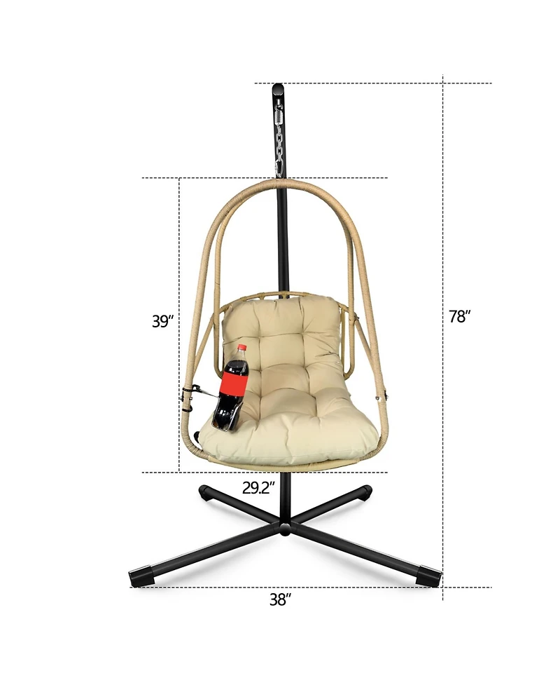 Streamdale Furniture Wicker Egg Chair with Stand & Cushion