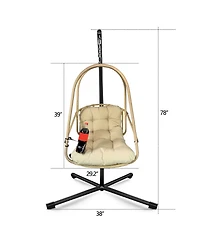 Streamdale Furniture Wicker Egg Chair with Stand & Cushion