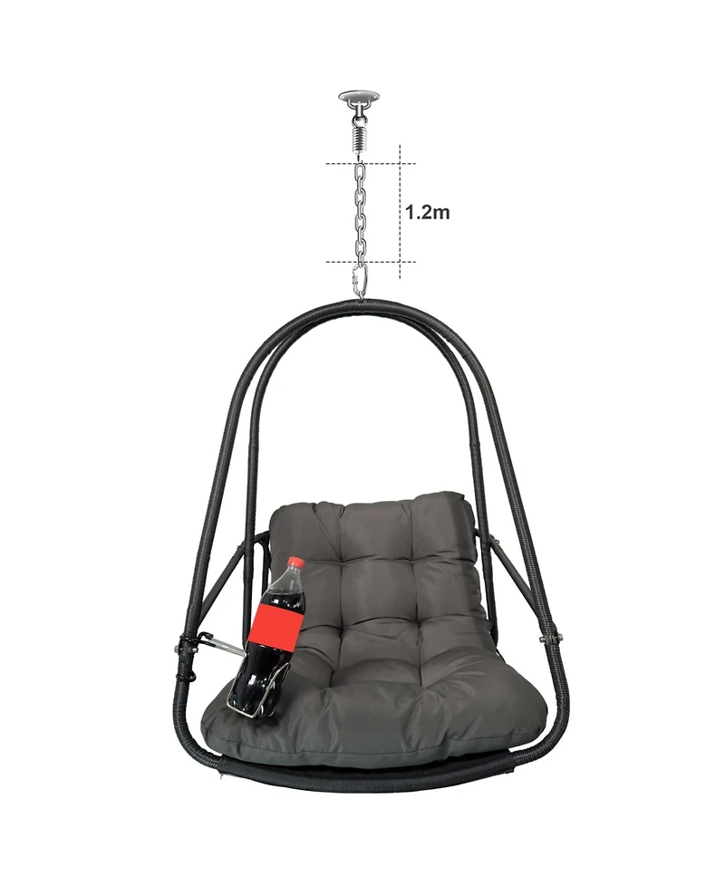 Streamdale Furniture Wicker Egg Chair with Stand & Cushion