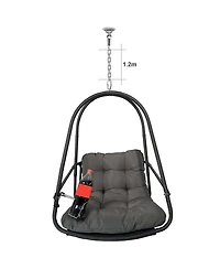 Streamdale Furniture Wicker Egg Chair with Stand & Cushion