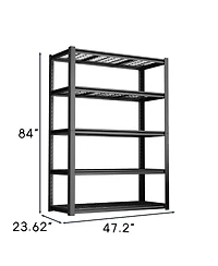 Streamdale Furniture 47" Wide Heavy-Duty 5-Layer Adjustable Metal Storage Rack