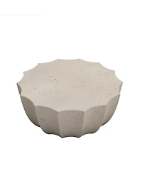 Streamdale Furniture 35" Modern Waterproof MgO Cement Coffee Table - Indoor/Outdoor (White)