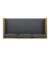 Streamdale Acacia Wood Outdoor Daybed with Rattan Armrests