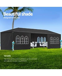 Streamdale 10x30' Wedding Party Canopy Tent with 8 Sidewalls - Black