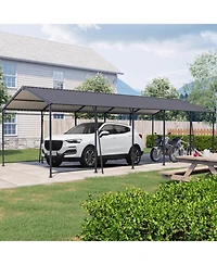 Streamdale Furniture Streamdale Heavy Duty 13x26.5 Ft Steel Carport Garage