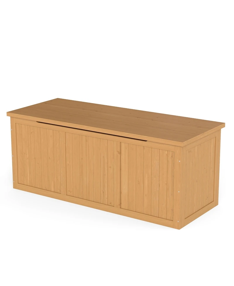 Streamdale 112 Gallon Wooden Deck Box - Outdoor Storage, Seat & Table Top