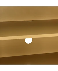 Streamdale Furniture Rattan Adjustable Shelves, Push-to-Open Buffet Cabinet