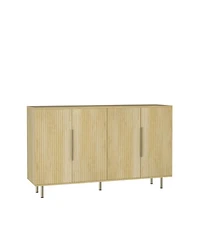 Streamdale Furniture Wood Fluted Buffet Cabinet with Adjustable Shelves
