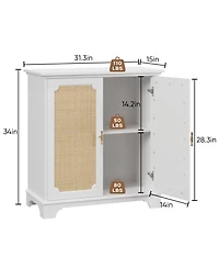 Streamdale Rattan Door Sideboard Buffet Storage Cabinet