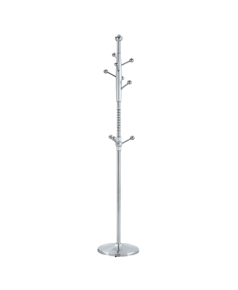 Streamdale Furniture Modern Silver & Gold Coat Rack - 72 Inch, Detachable Bracket