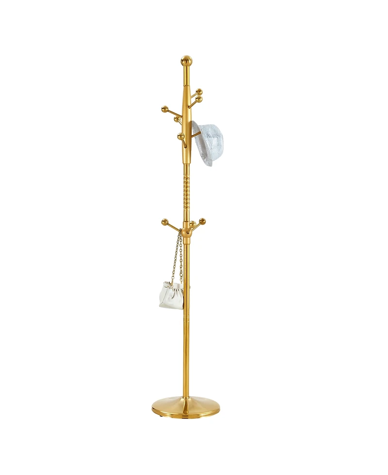 Streamdale Stainless Steel Coat Rack - Wood Bracket, 72" Raised Design (Silver Opt.)