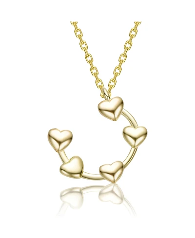 GiGiGirl 14K Gold Plated with Graceful Heart Charms Radiant Pendant Necklace For Kids