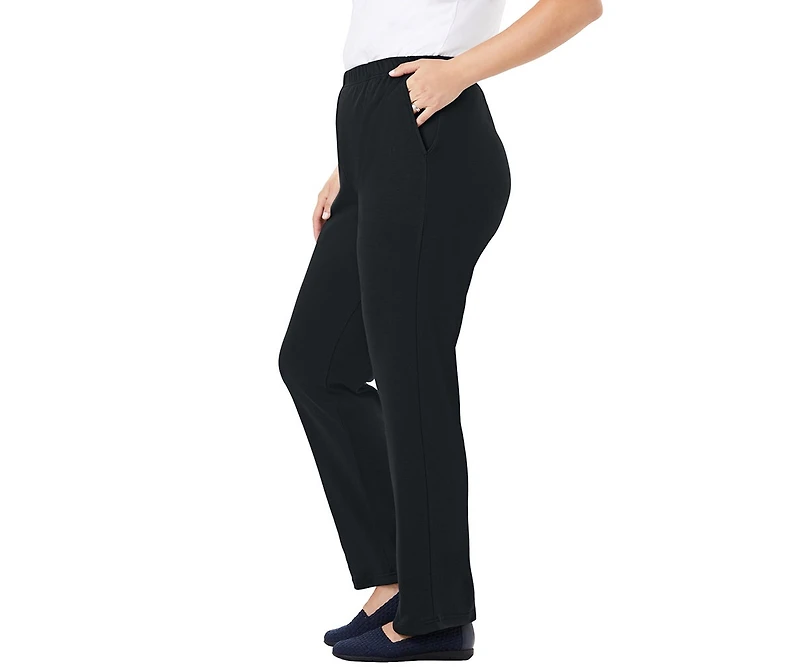 Woman Within Plus 7-Day Knit Straight-Leg Pull-On Pants