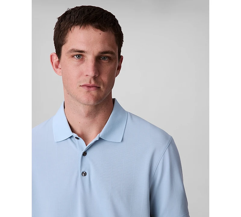 Calvin Klein Men's Short Sleeve Stretch Jacquard Polo Shirt