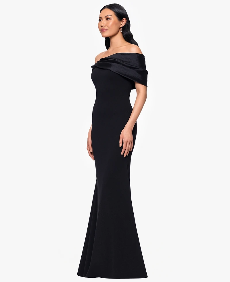Betsy & Adam Petite Off-The-Shoulder Dress
