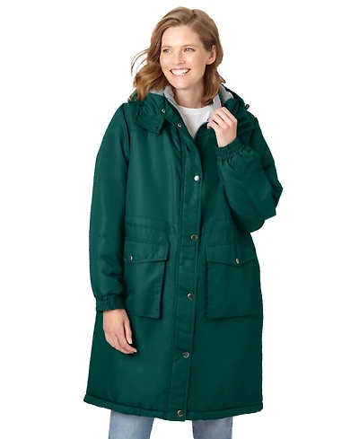 Woman Within Women's Mid-Length Microfiber Parka