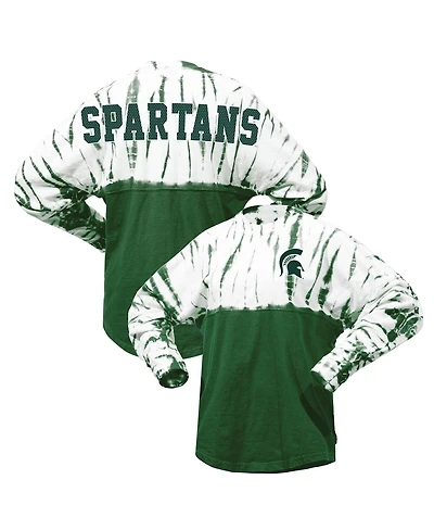 Spirit Jersey Women's Green Michigan State Spartans Tie-Dye Long Sleeve T-Shirt