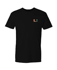 FloGrown Men's Black Miami Hurricanes Best Beach T-Shirt