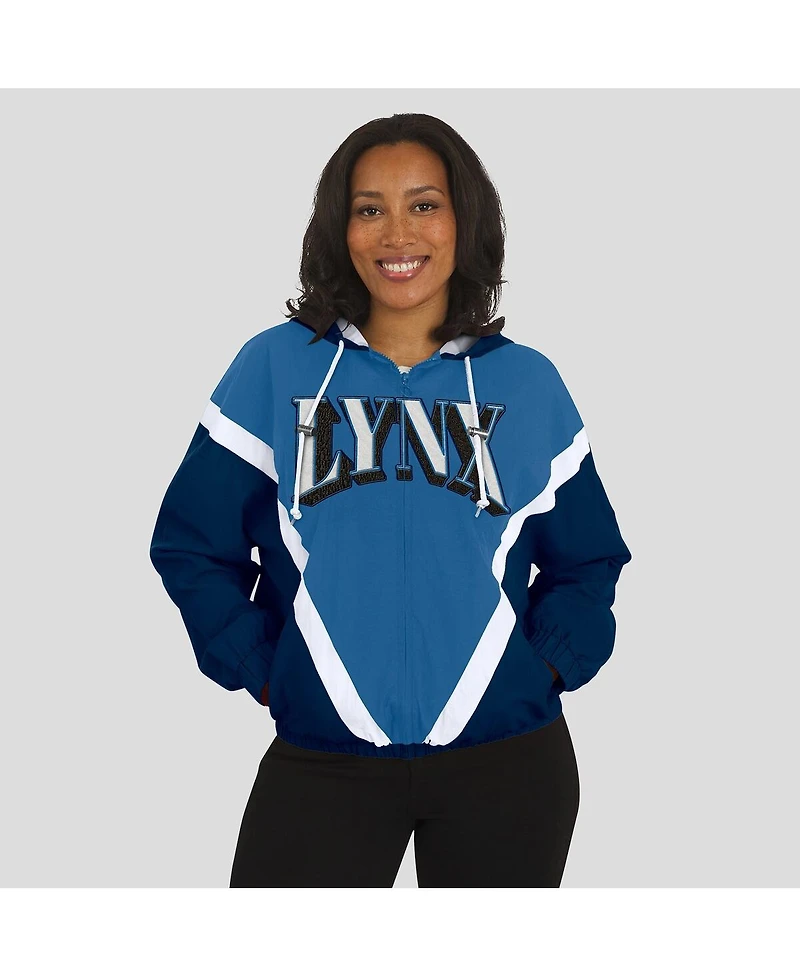 Wear by Erin Andrews Women's Navy/Blue Minnesota Lynx Color Block Full-Zip Windbreaker Jacket