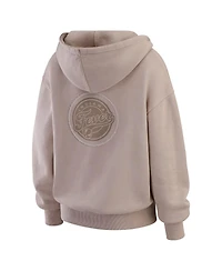 Wear by Erin Andrews Women's Tan Indiana Fever Washed Pullover Crewdie Hoodie