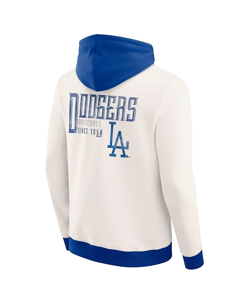 Darius Rucker Collection by Fanatics Men's Cream Los Angeles Dodgers Polar Fleece Full-Zip Hoodie