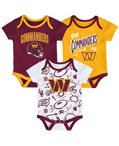 Outerstuff Infant 3-Piece Washington Commanders All Day Play Bodysuit Set
