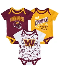 Outerstuff Infant 3-Piece Washington Commanders All Day Play Bodysuit Set