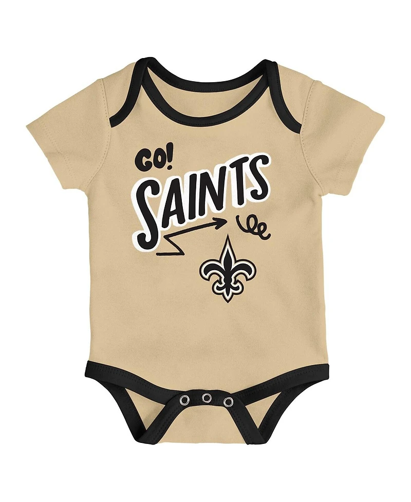 Outerstuff Infant 3-Piece New Orleans Saints All Day Play Bodysuit Set