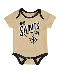 Outerstuff Infant 3-Piece New Orleans Saints All Day Play Bodysuit Set