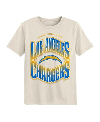 Outerstuff Big Boys and Girls Cream Los Angeles Chargers Huddle T-Shirt