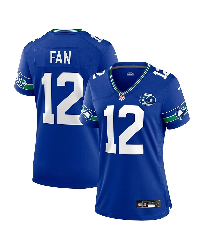 Nike Women's 12 Fan Royal Seattle Seahawks Alternate 2 50th Season Game Jersey