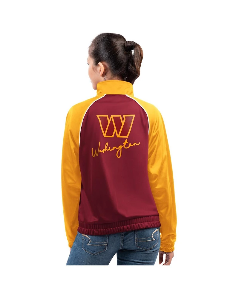 G-iii 4Her by Carl Banks Women's Burgundy Washington Commanders Replay Full-Zip Track Jacket