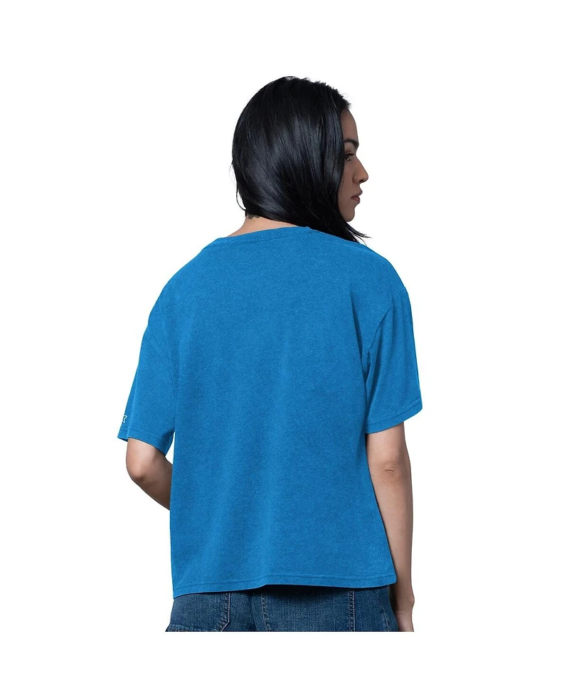 Starter Women's Heather Blue Detroit Lions Oversized Hall of Fame T-Shirt