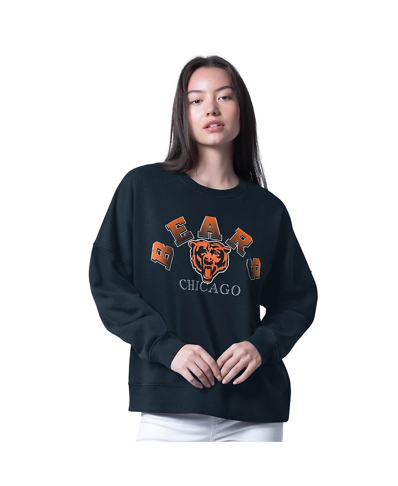 G-iii 4Her by Carl Banks Women's Navy Chicago Bears Oversized Feud Sweatshirt